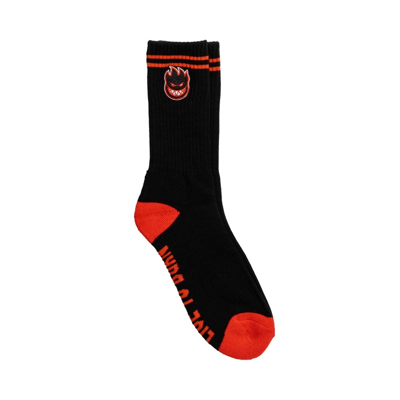 Spitfire Bighead Fill Embroidered Swirl Socks O/S Black/Red