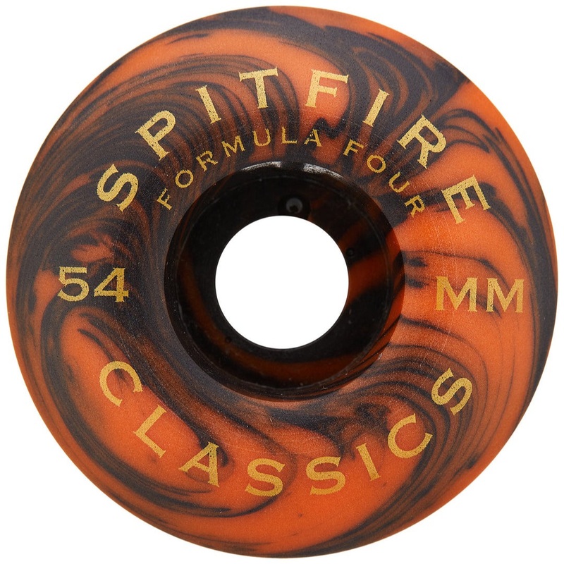 SPITFIRE FORMULA FOUR CLASSICS BLACK/ORANGE SWIRL (52MM/54MM) 52MM
