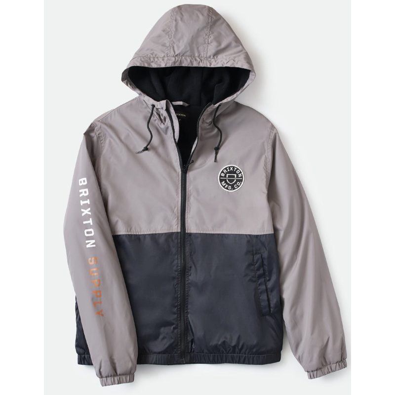BRIXTON CLAXTON CREST LINED HOOD JACKETS BLACK/CHARCOAL SMALL