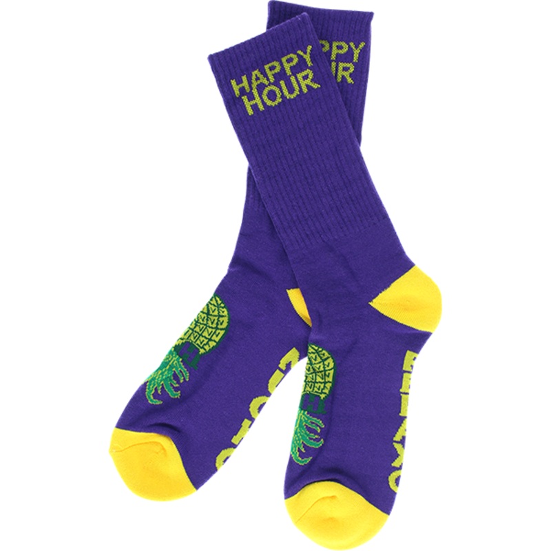 HAPPY HR MUCHO RELAXO CREW SOCKS /PUR GOLD