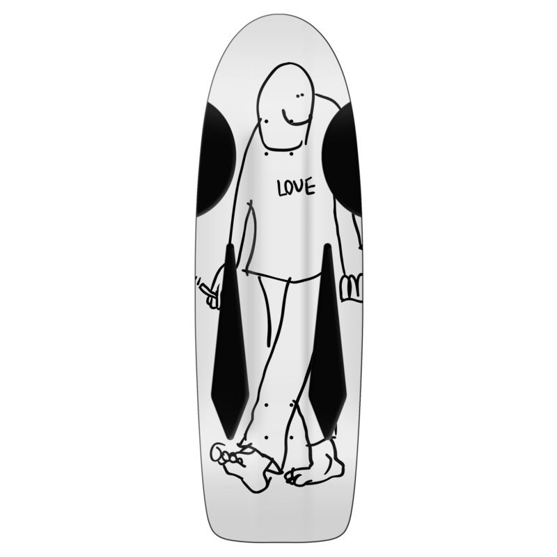 KROOKED DECK SKATE SHOP DAY BEAMER LOVE (10.75″) WHITE 10.75″