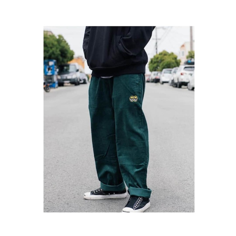 KROOKED EYES WAIST CORDUROY PANT DARK GREEN/YELLOW SMALL