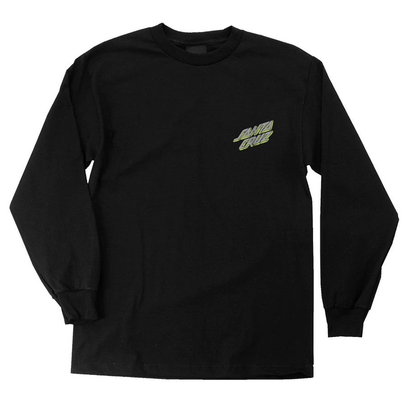 Santa Cruz Portal Dot Long Sleeve Mens T-Shirt – Black S Black
