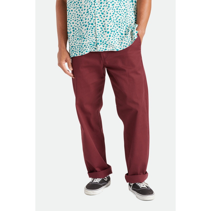 BRIXTON CHOICE CHINO RELAXED PANT MAHOGANY 30