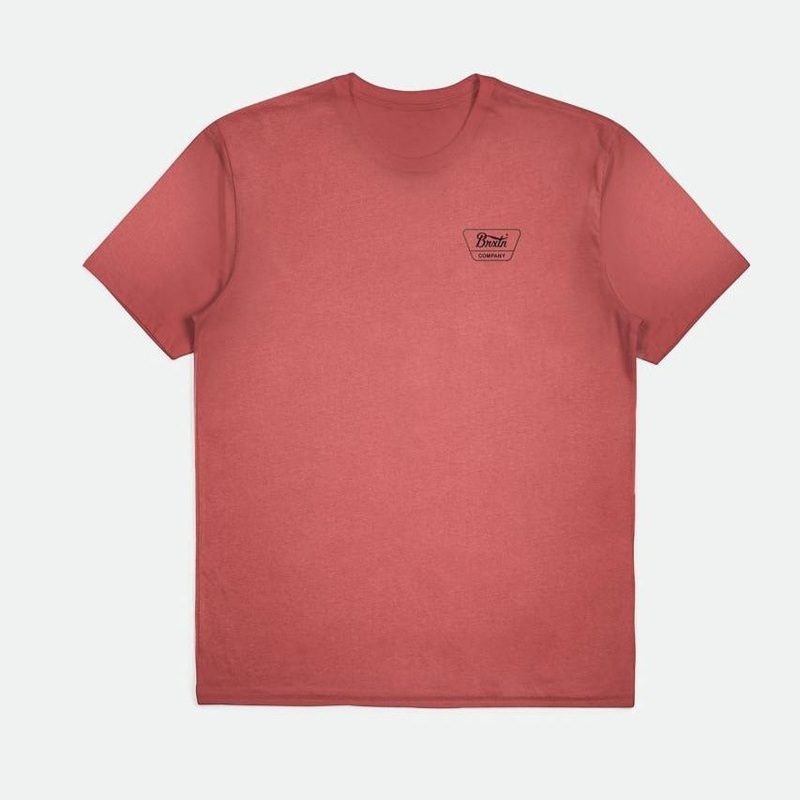 BRIXTON LINWOOD TEE DUSTY CEDAR/DARK EARTH MEDIUM
