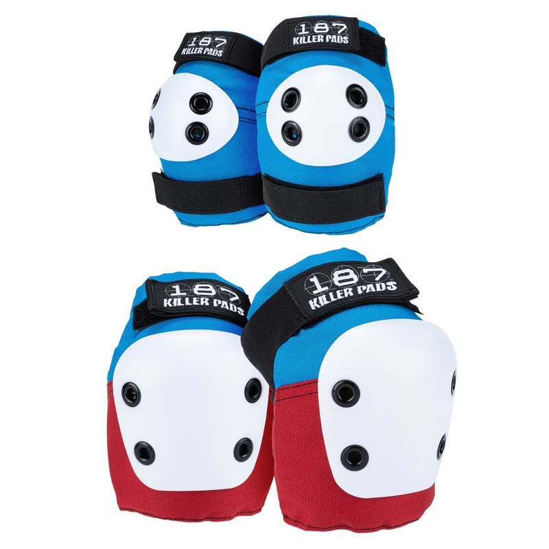 187 Combo Pack Knee/Elbow Pad Set – Red/White/Blue S/M