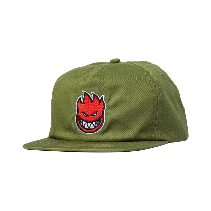Spitfire Bighead Fill Snapback Hat O/S Olive/Red