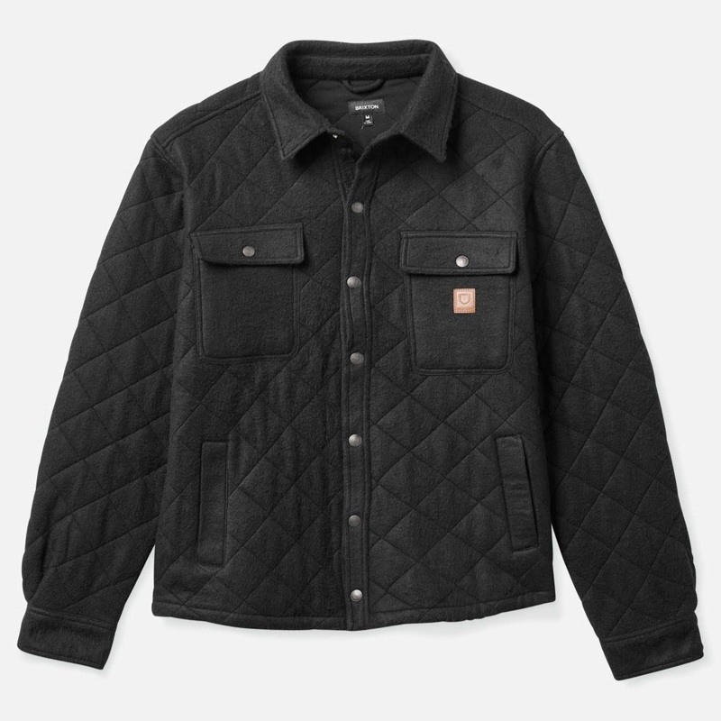 BRIXTON CASS QUILTED FLEECE JACKET BLACK SMALL