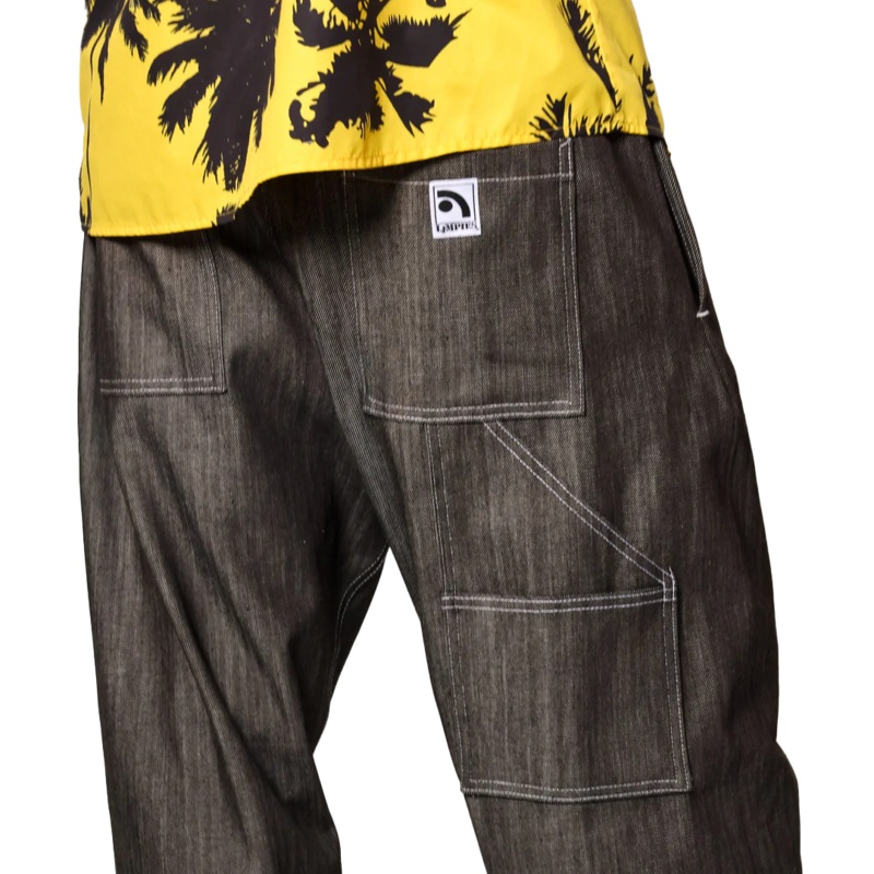 Limpies – Black Denim Contrast “Ace Pelka Baggy Skate Pant” Gray Medium/Large