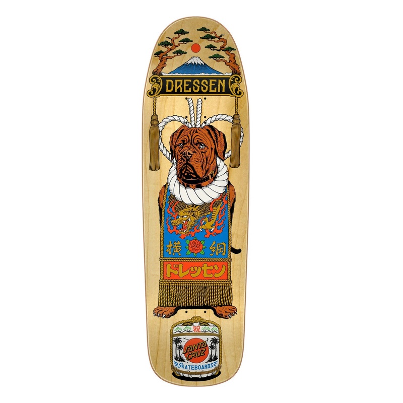 Santa Cruz Dressen Sumo Dog Shaped Skateboard Deck – 9.3