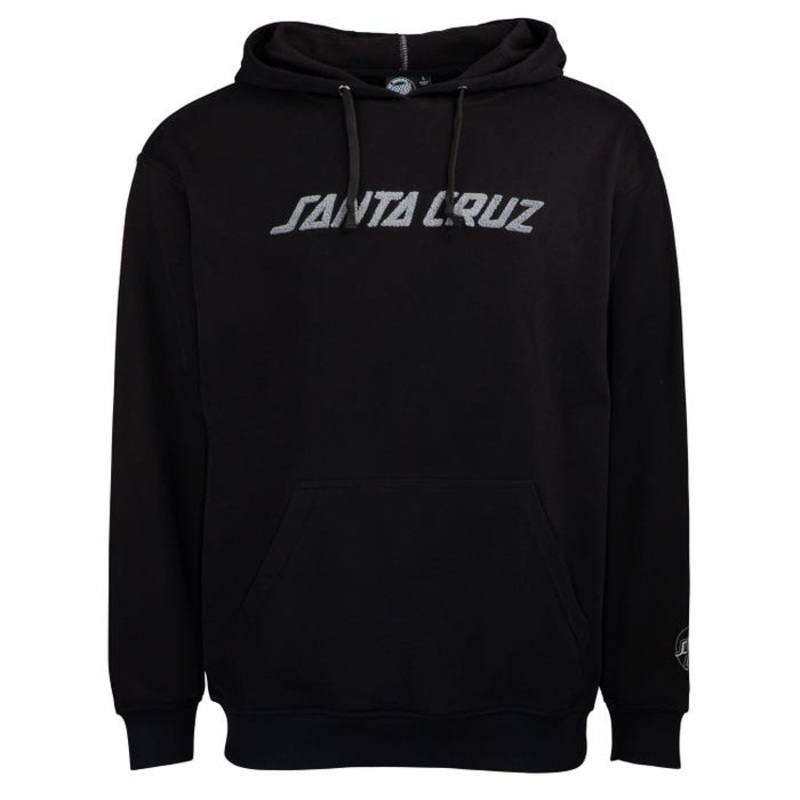 Santa Cruz Strip Chenille Pullover Hooded Mens Sweatshirt – Black S Black