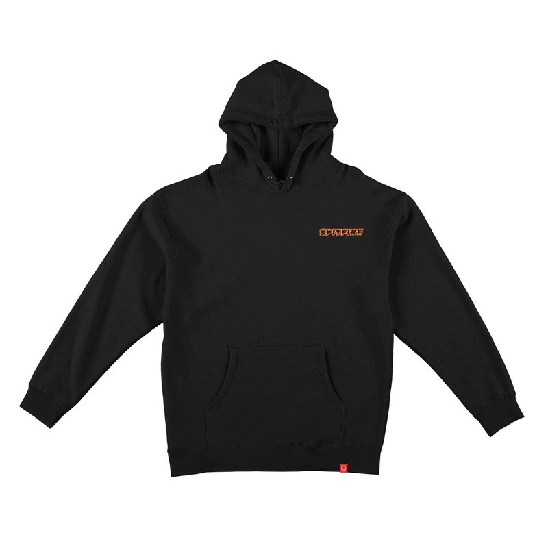 Spitfire OG Classic Flame Hooded Sweatshirt S Black/Red/Yellow