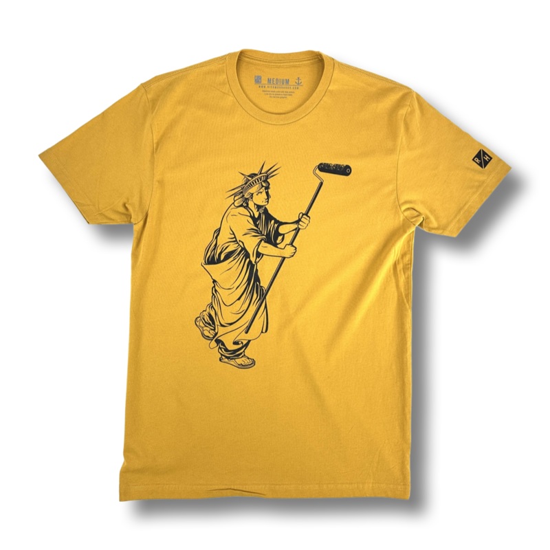 Liberty & Hustle T – Gold/Black Small