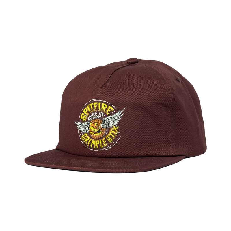 Spitfire Flying Grimple Snapback Hat O/S Brown Maroon