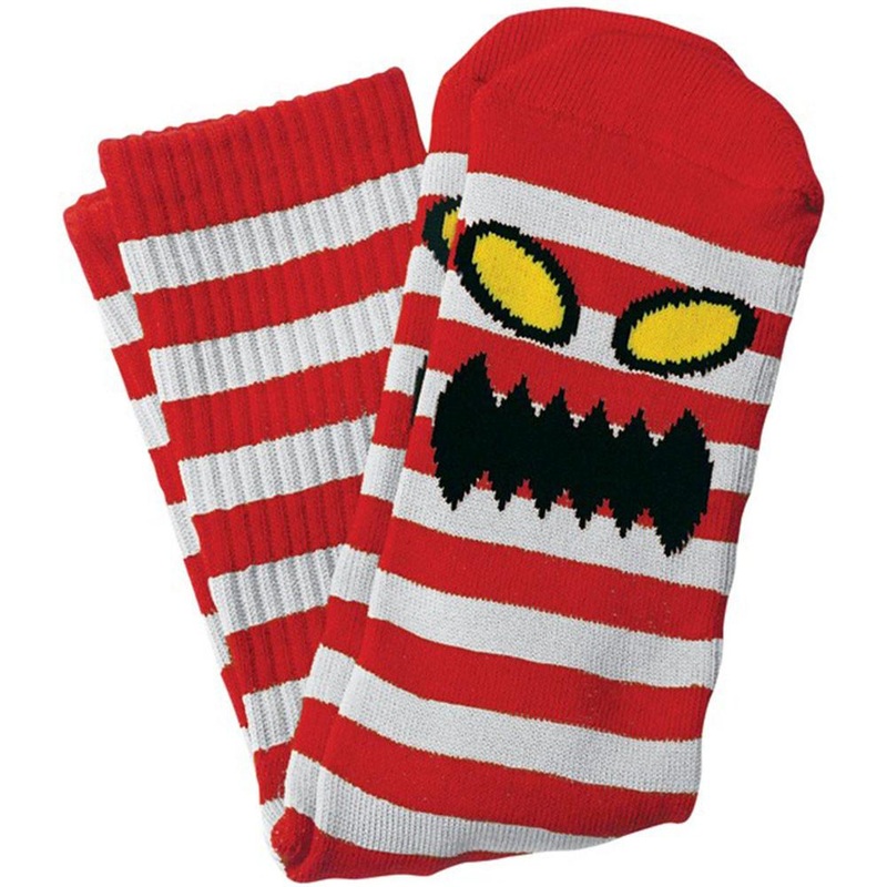 TOY MACHINE SOCKS MONSTER STRIPE RED/WHITE