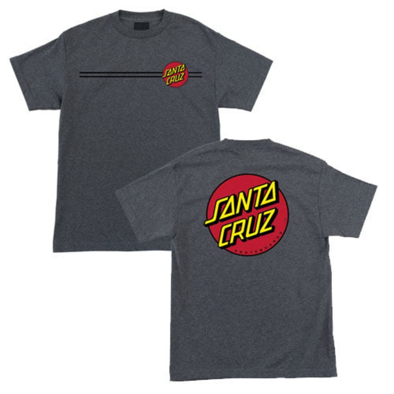 SANTA CRUZ T-SHIRT CLASSIC DOT CHARCOAL HEATHER SMALL