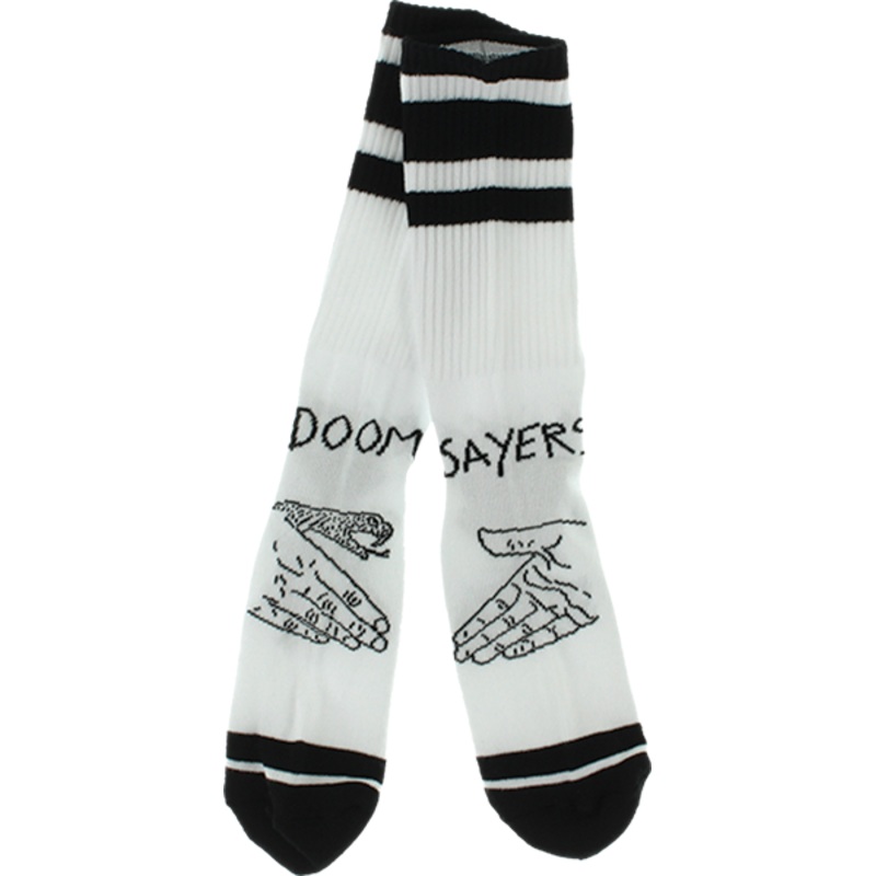 DOOM SAYERS SNAKE SHAKE CREW SOCKS 1 pair WHT/BLK