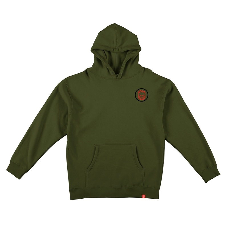SPITFIRE CLASSIC SWIRL OVERLAY SWEATER ARMY/BLACK/RED SMALL