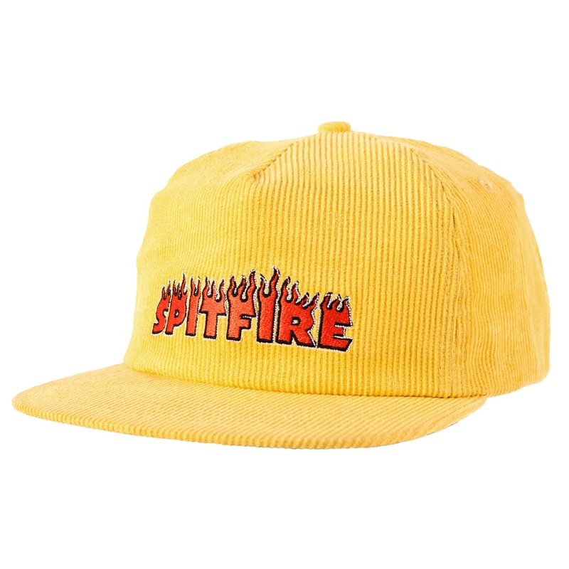 SPITFIRE FLASH FIRE SNAPBACK HAT YELLOW COURDOROY
