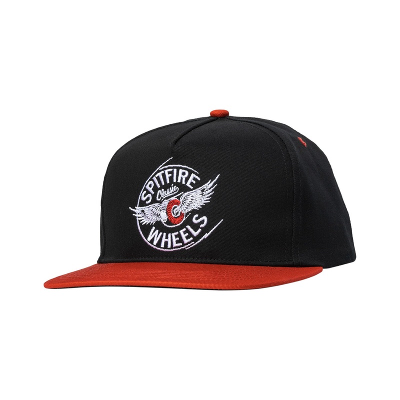 Spitfire Flying Classic Snapback Hat O/S Black/Red