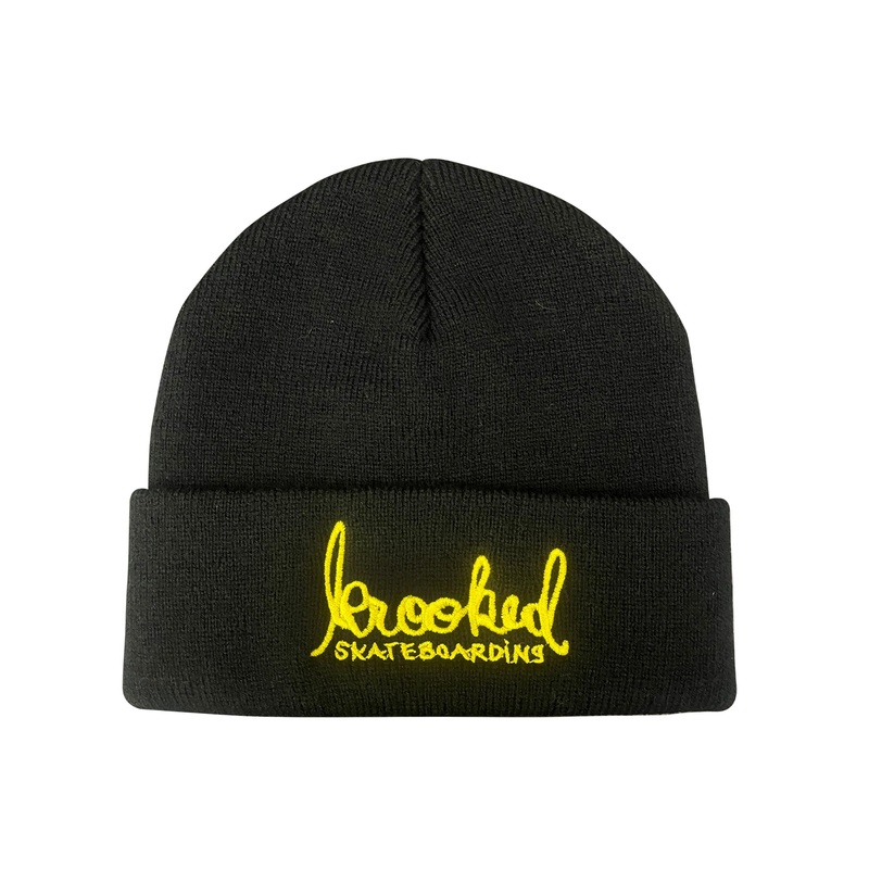 Krooked Skript Beanie O/S Black/Yellow