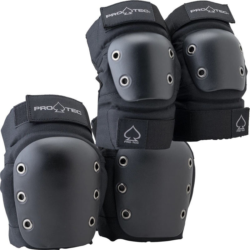 ProTec Open Back Knee/Elbow Combo Pad Set – Black S