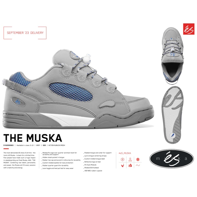 s Muska Shoe – Grey 9.0 US