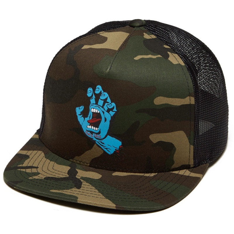 SANTA CRUZ SCREAMING HAND TRUCKER SNAPBACK CAMO/BLACK