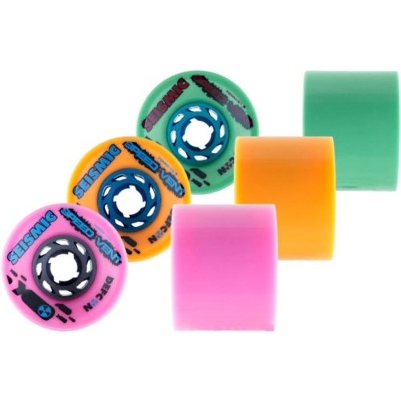 Seismic: 73mm Speed Vent Longboard Wheels Bubblegum 77a