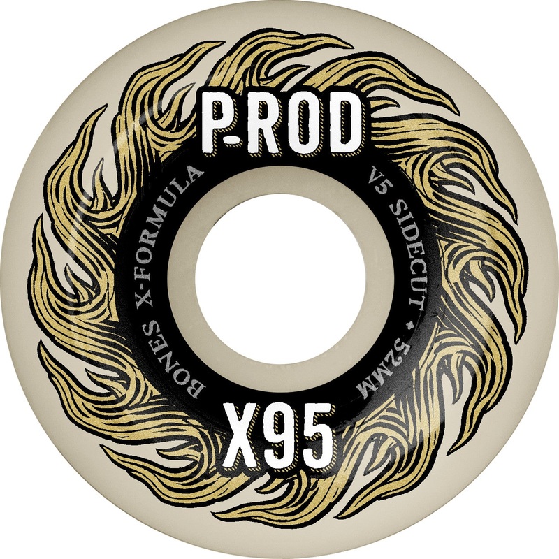 Bones X-Formula P-Rod Pro V5 Sidecut 52mm 95a Wheels – White (Set of 4)