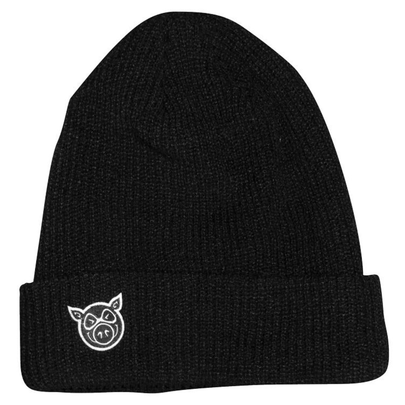 PIG WHEELS BEANIE LOGO BLACK