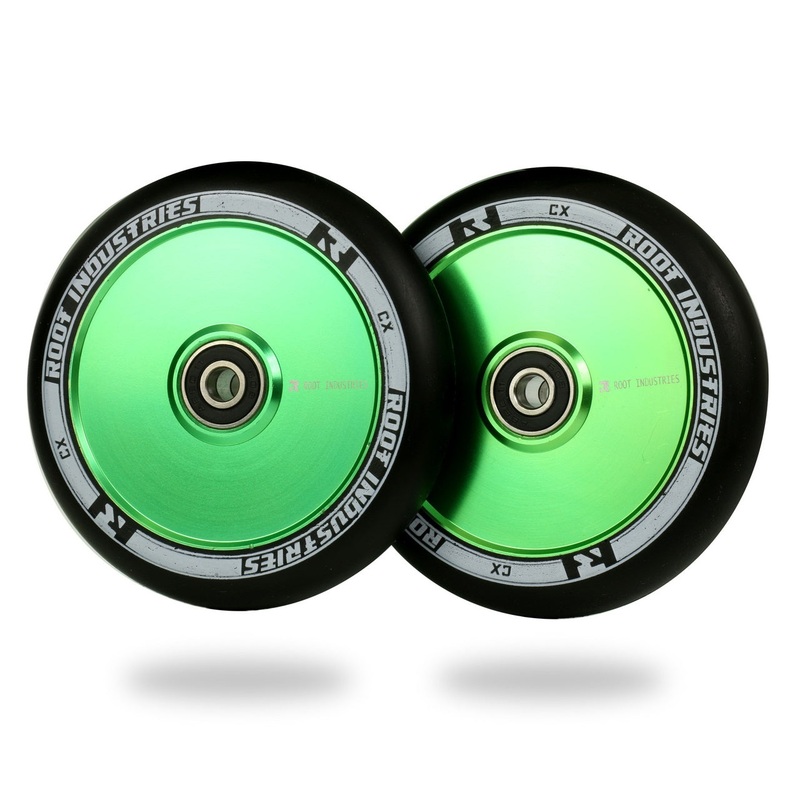 Root Industries AIR Wheels 110mm – Black/Green (Pair)