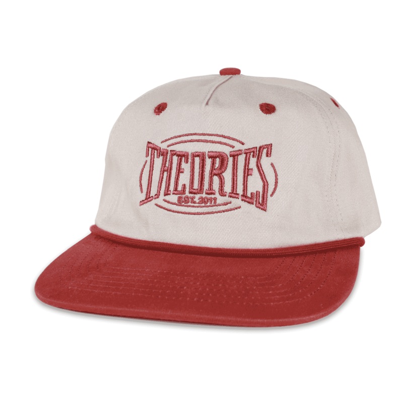 Theories Punchout Snapback Hat Mid Depth Crown Cream/Red