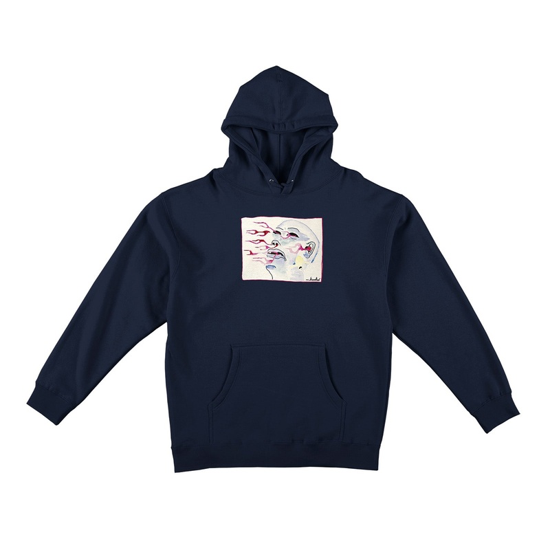 Krooked Stare Hooded Sweatshirt S Deep Navy