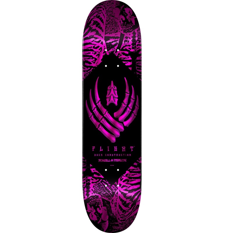 Powell Peralta Skeleton Flight Skateboard Deck – 8.0 Pink Foil
