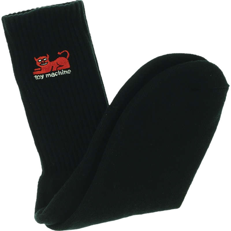 TM DEVIL CAT CREW SOCK BLACK S 1pr