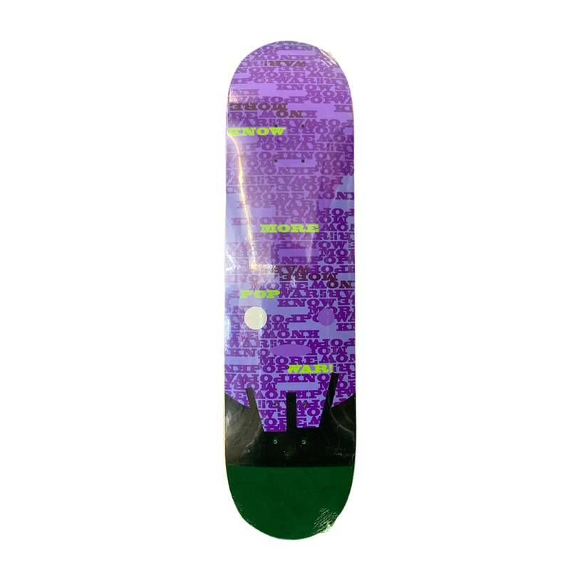 Popwar No More War Purple/Black Logo 7.8″ Classic Skateboard Deck