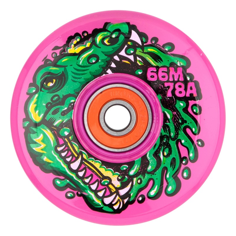 Slime Balls Gator Swamp Spew Light Ups OG Slime Wheels 66mm 78a – Pink (Set of 4)