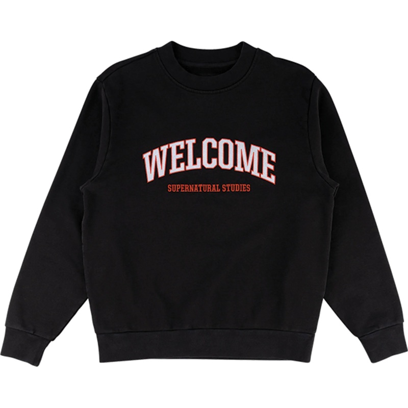 WELCOME STUDENT EMBROIDERED CREW/HD/SWT BLK M