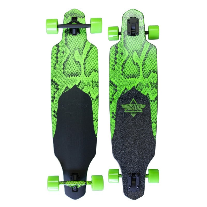 Dusters Channel Snakeskin Complete Longboard – 38 Neon Green