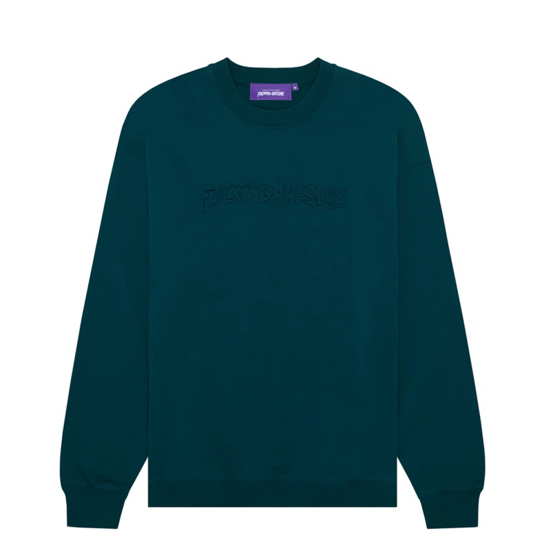 Fucking Awesome Stamp Embossed Crewneck Sweater – Teal Small