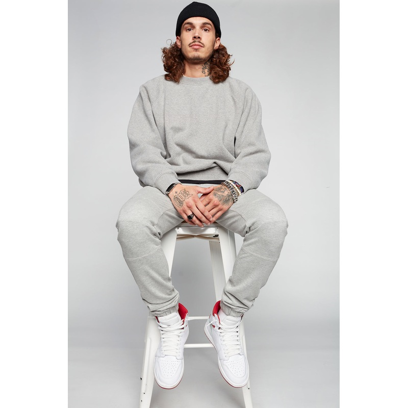 HENDRIX – 5 Pocket Moto Stitch French Terry Jogger – Light Grey 28(XS)