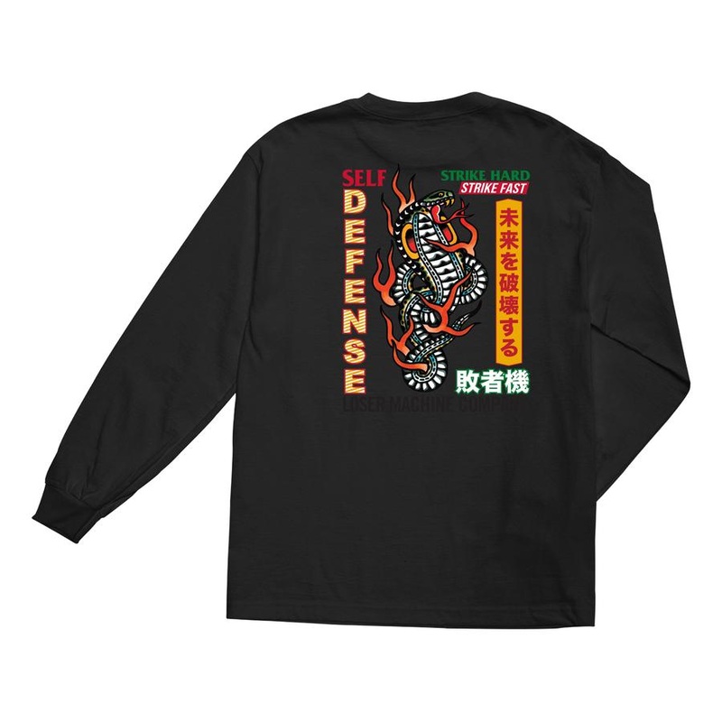 LOSER MACHINE STRIKE HARD STOCK LONGSLEEVE TEE BLACK MED
