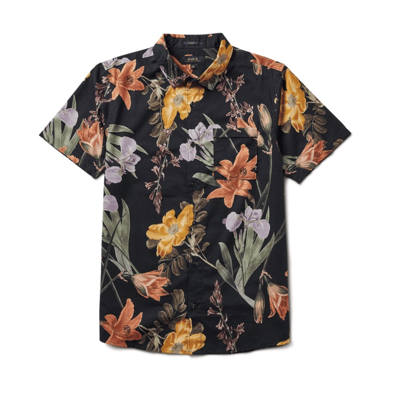 ROARK JOURNEY WOVEN T-SHIRT – BLACK FAR EAST FLORA MEDIUM