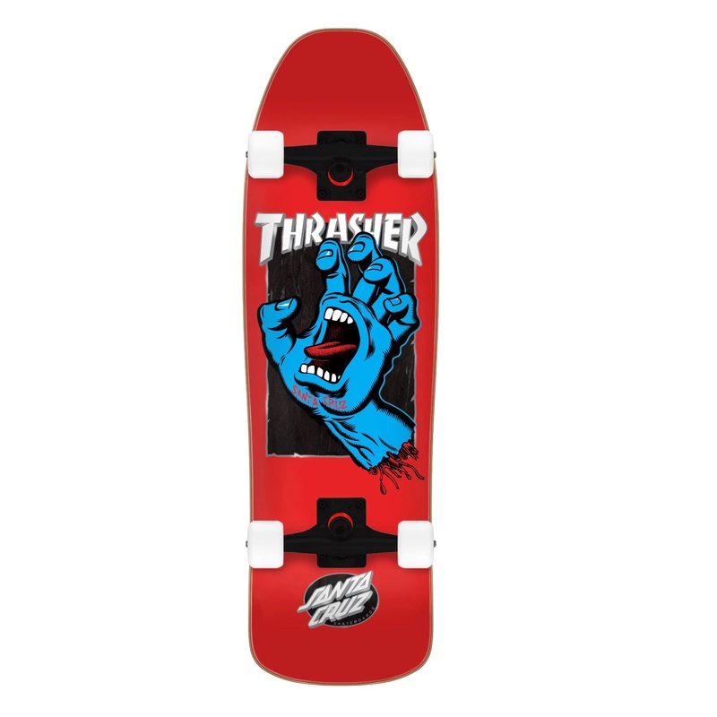 Santa Cruz X Thrasher Screaming Hand Cruzer Shaped Skateboard Complete – 9.35
