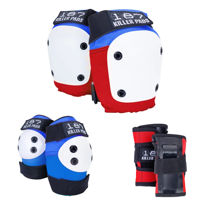 187 Killer Pads 6-Pack Junior Pad Set Combo – Red/White/Blue