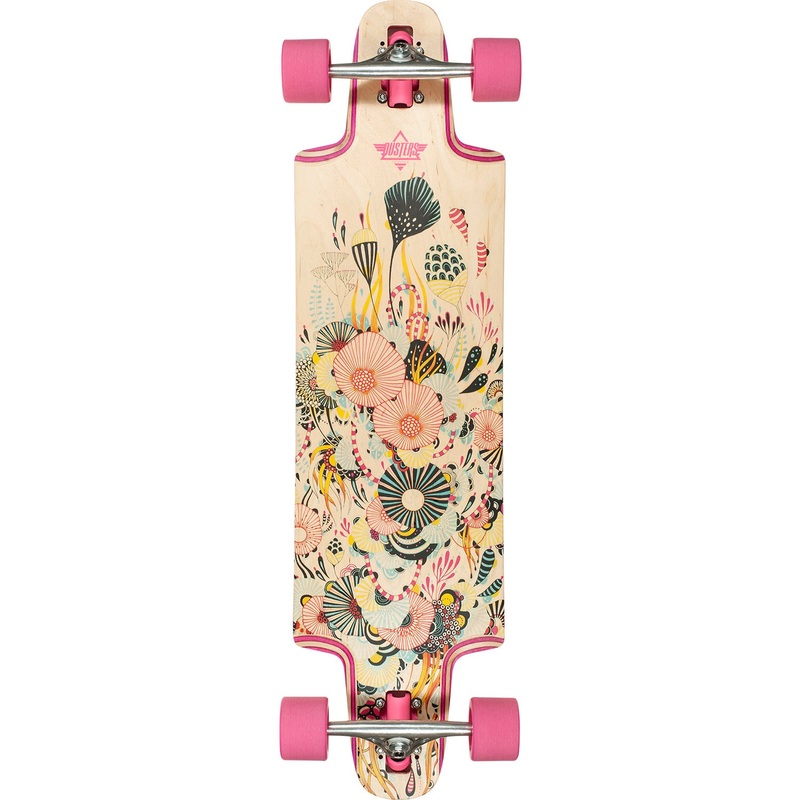 Dusters Reef Complete Longboard – 9.5″ Natural/Pink