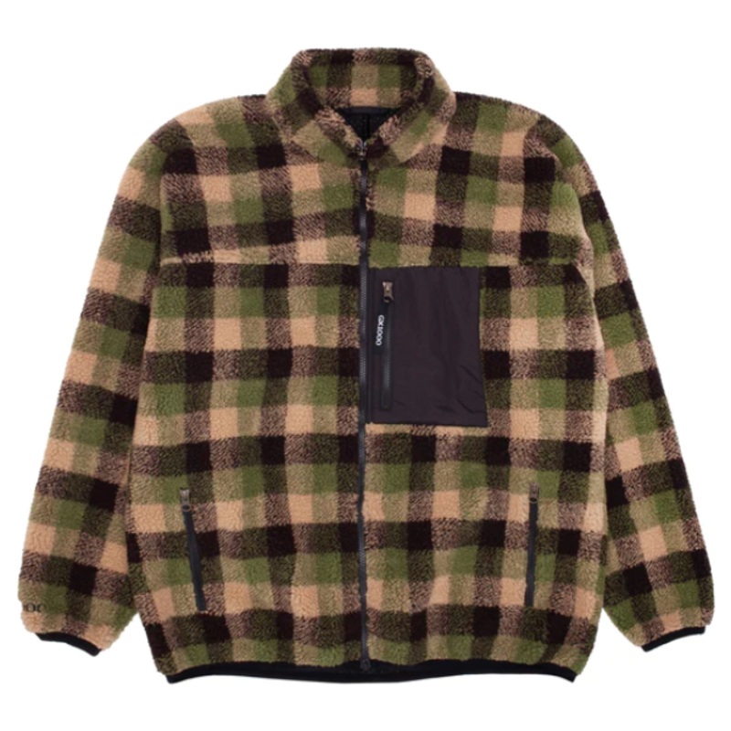 GX1000 Sherpa Fleece Jacket – Green Plaid Small