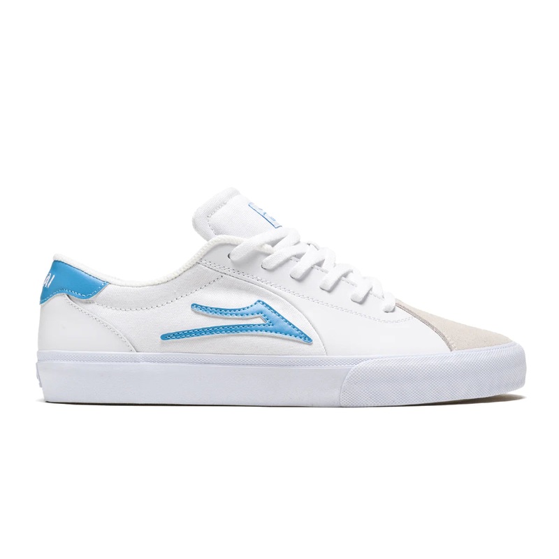 Lakai Shoes Flaco II – White/Cyan Leather 8 White
