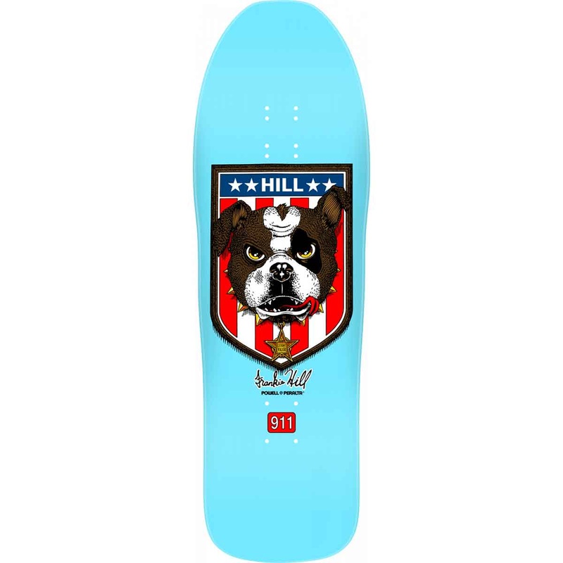 Powell Peralta Frankie Hill Bulldog Skateboard Deck – 10 Light Blue